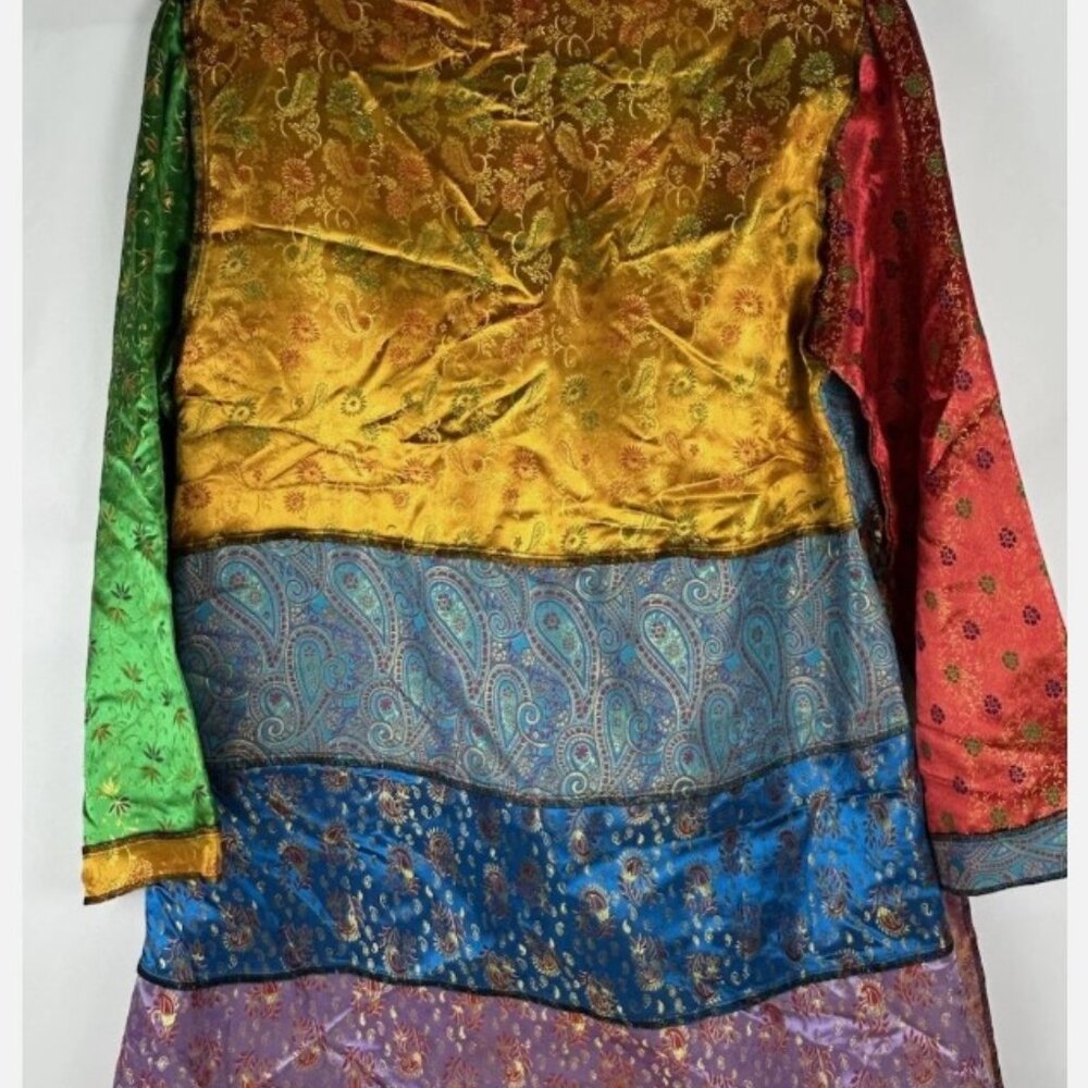 Vintage Phool Patchwork Button Front Tunic Jacket… - image 2